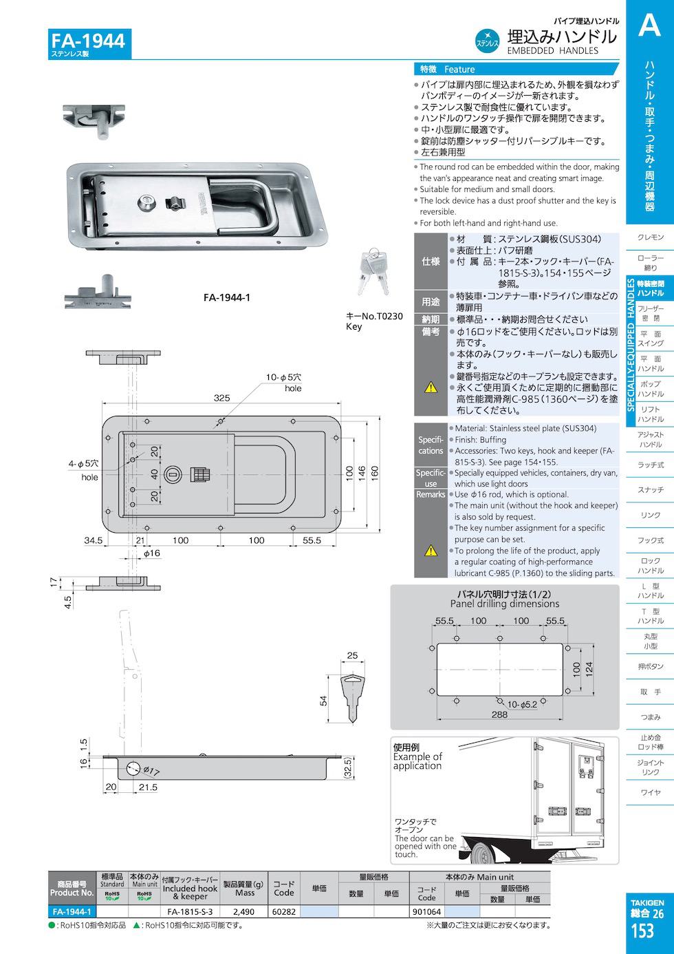 FA-1944 EMBEDDED HANDLES catalogue manual