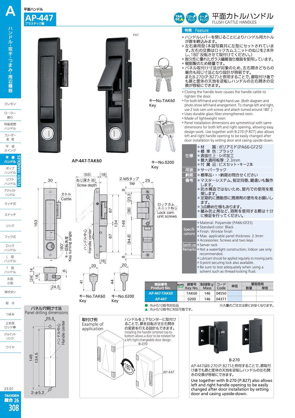 AP-447 FLUSH CATTLE HANDLES catalogue manual