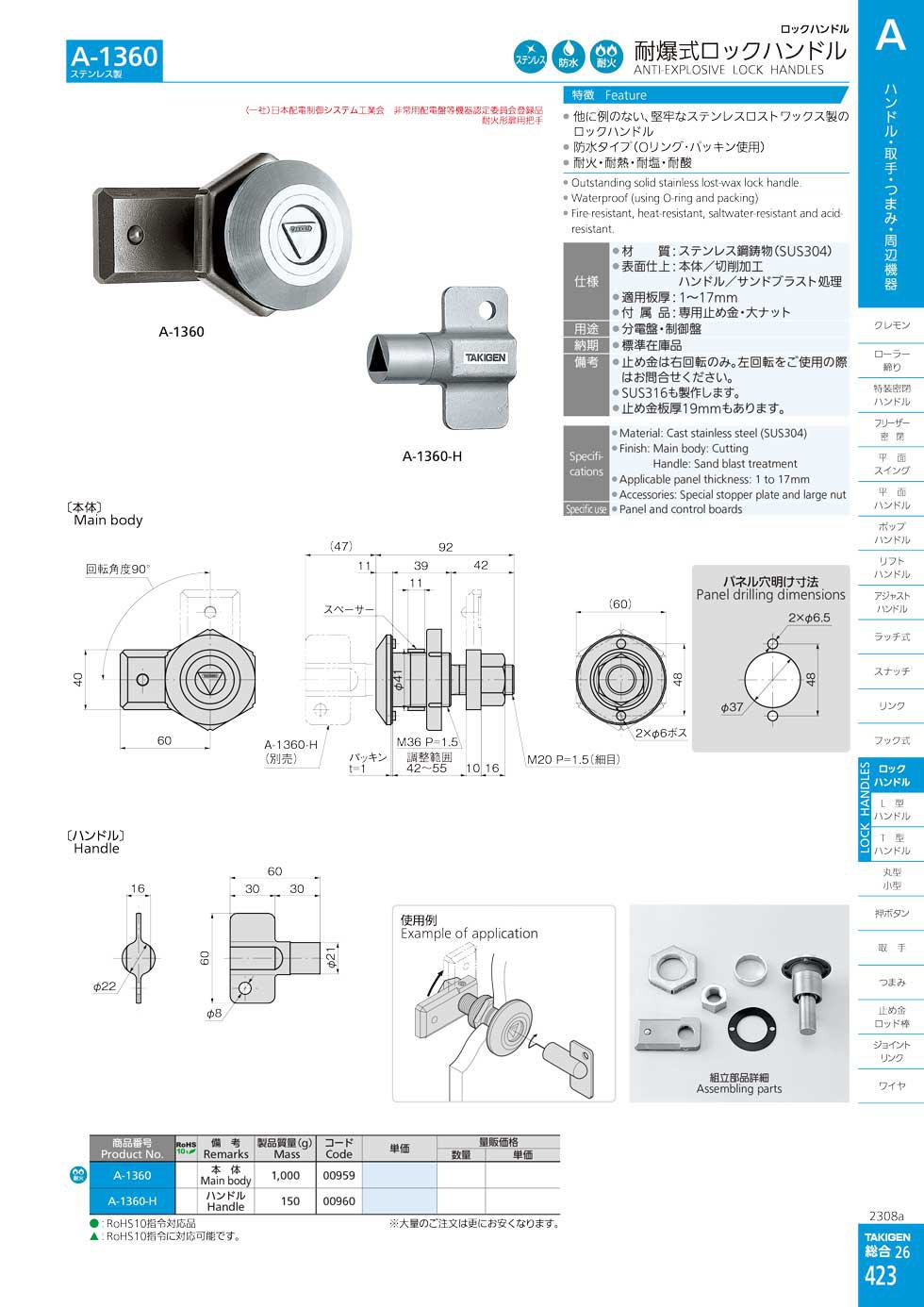 A-1360 ANTI-EXPLOSIVE LOCK HANDLES catalogue manual