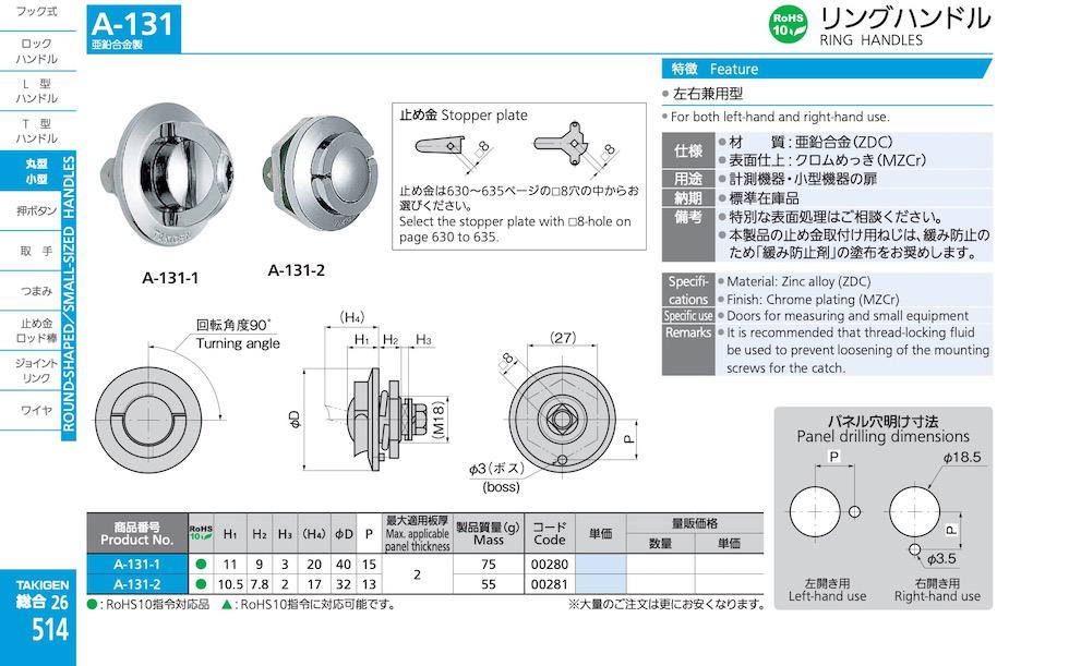 A-131 RING HANDLES catalogue manual