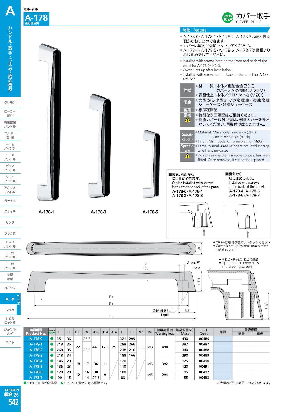 A-178 COVER PULLS catalogue manual