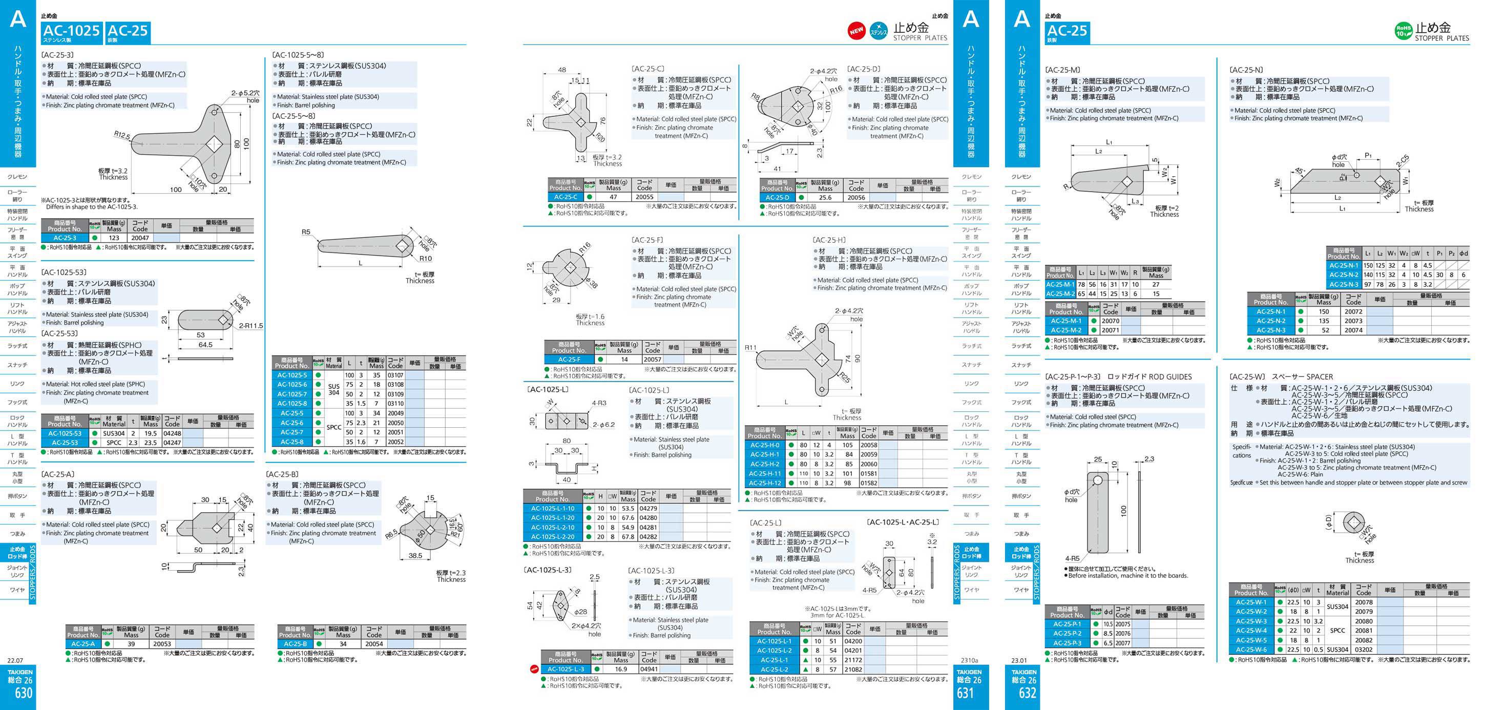 AC-1025 STOPPER PLATES catalogue manual