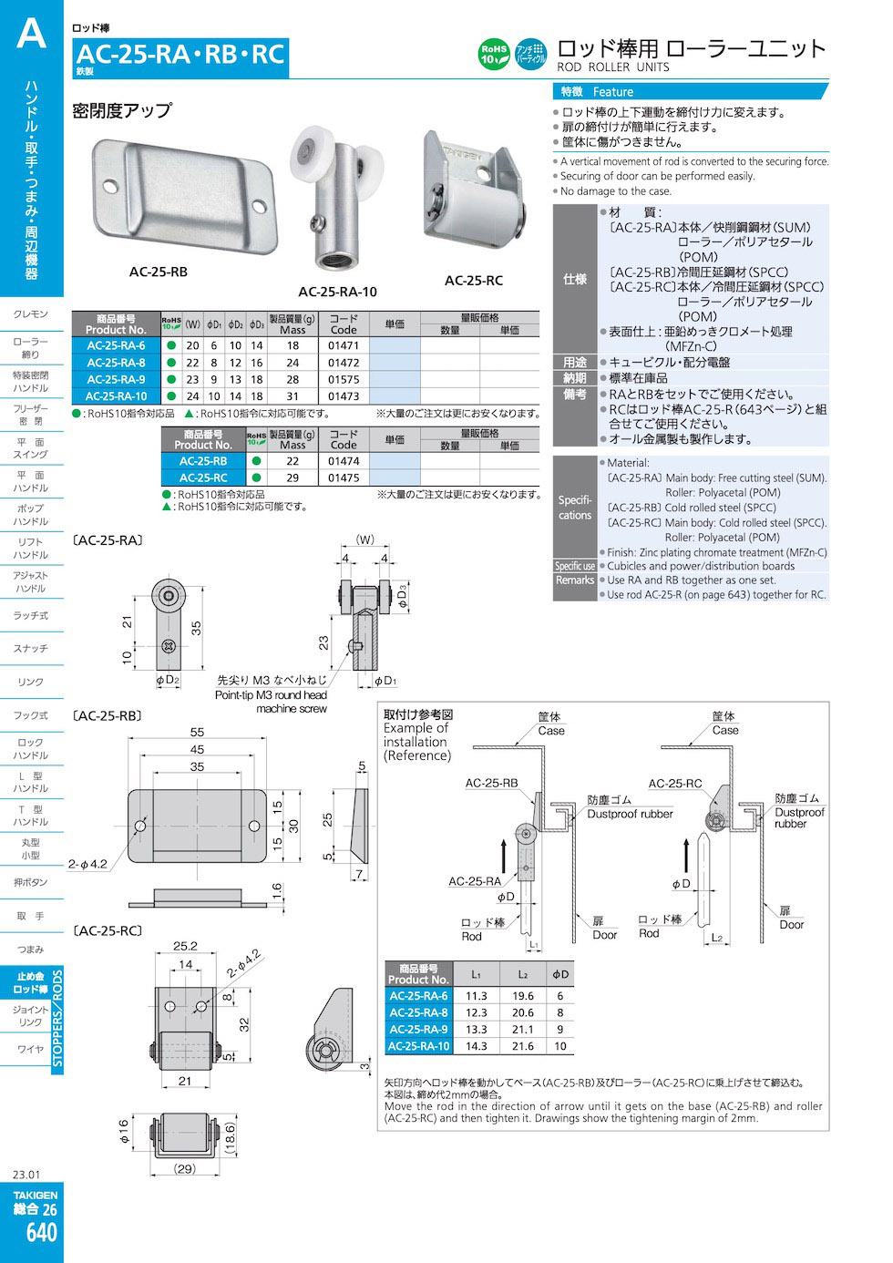 AC-25-RB ROD ROLLER UNITS catalogue manual