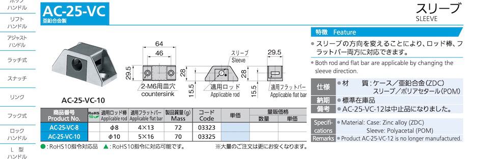 AC-25-VC SLEEVE catalogue manual