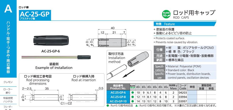 AC-25-GP ROD CAPS catalogue manual