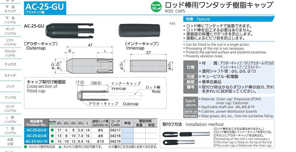 AC-25-GU ROD CAPS catalogue manual