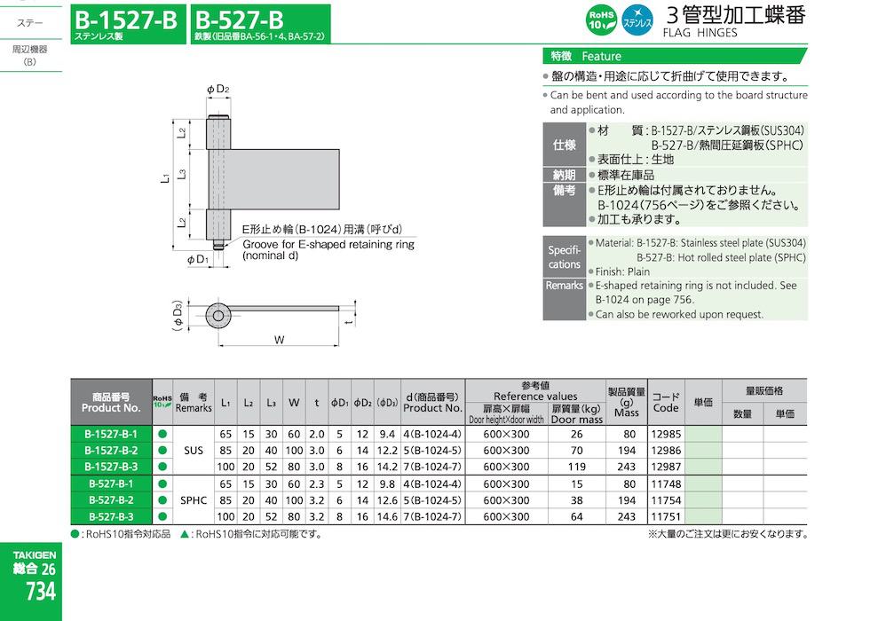 B-1527-B FLAG HINGES catalogue manual