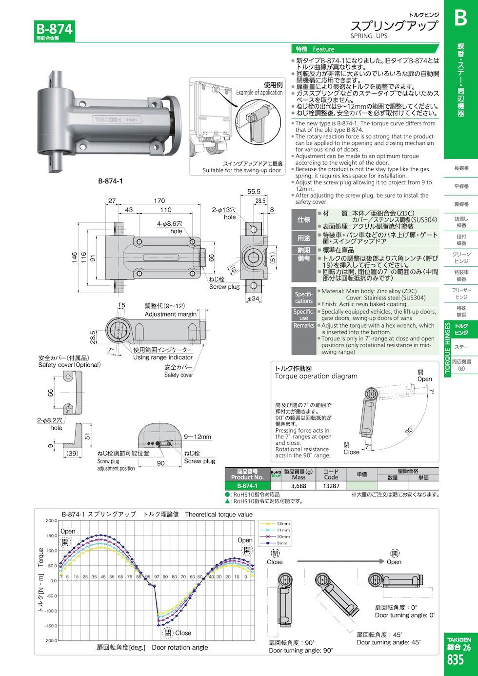 B-874 SPRING UPS catalogue manual