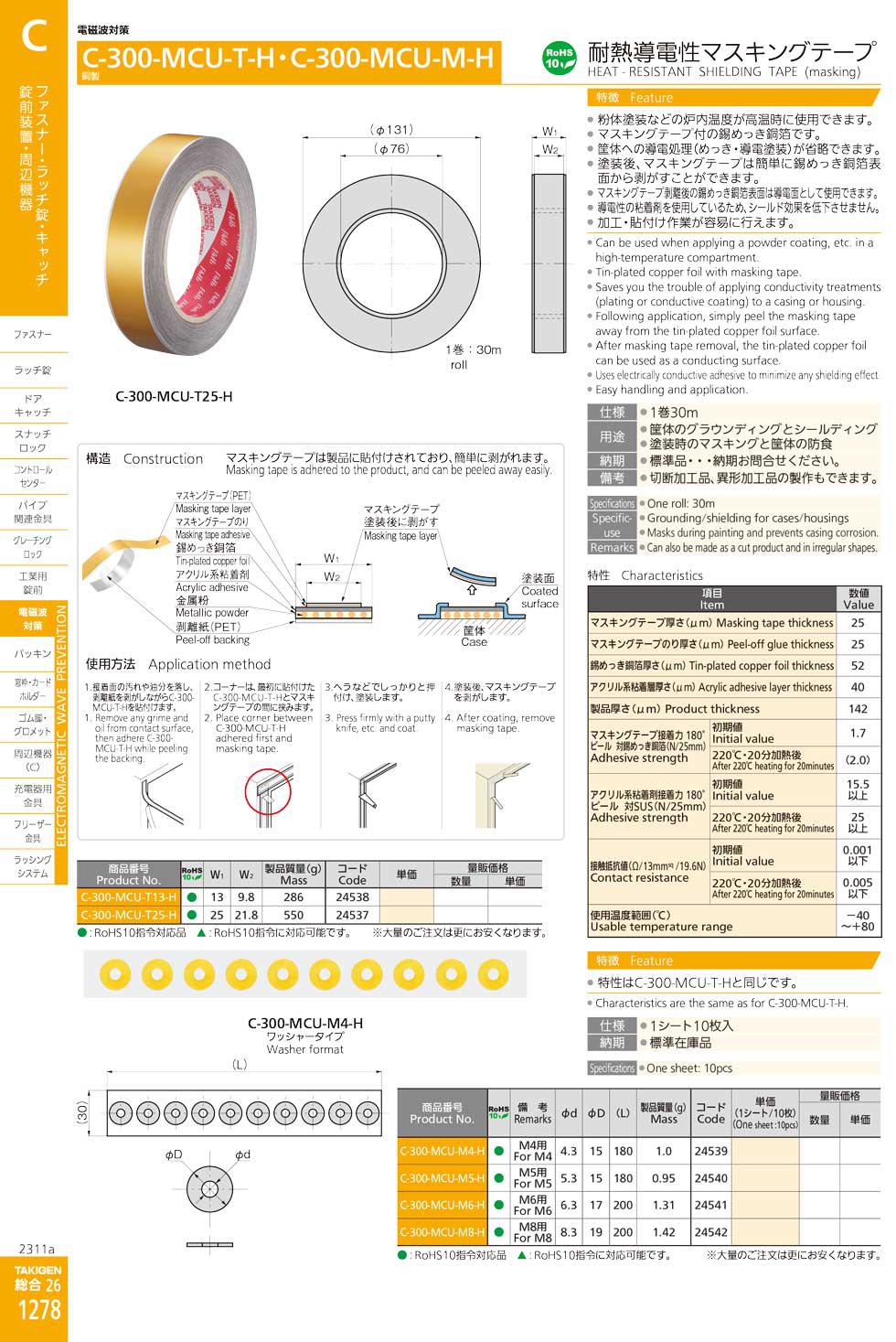 C-300-MCU-T-H HEAT - RESISTANT SHIELDING TAPE (masking) catalogue manual