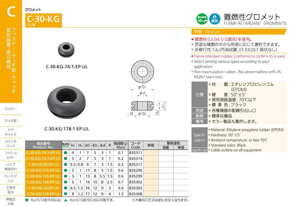 C-30-KG FLAME-RETARDANT GROMMETS catalogue manual