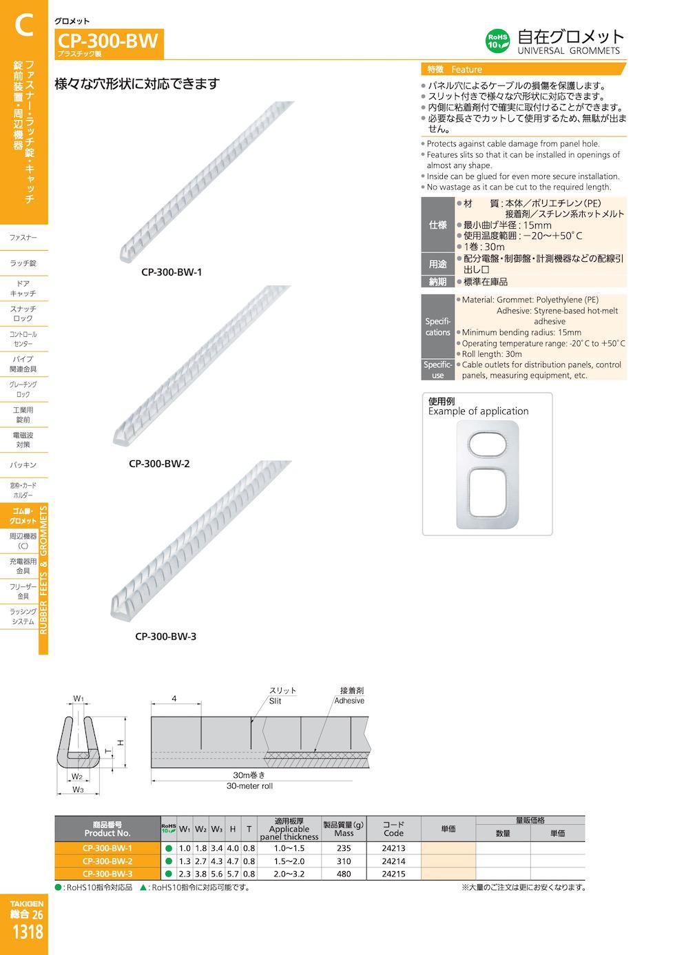 CP-300-BW UNIVERSAL GROMMETS catalogue manual