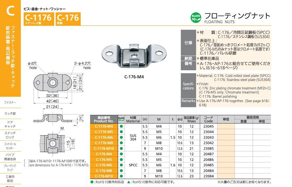 C-1176 FLOATING NUTS catalogue manual