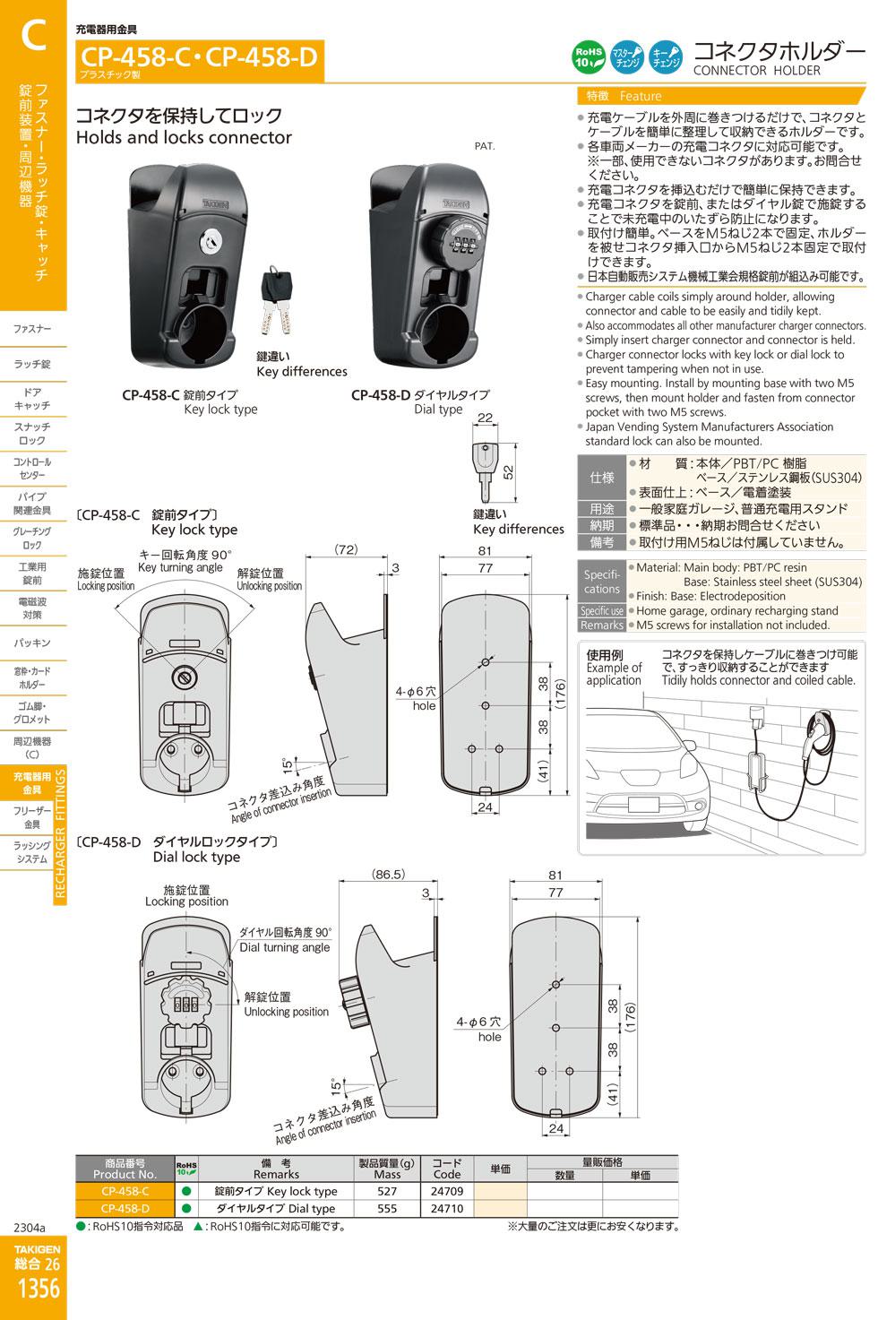 CP-458-C CONNECTOR HOLDER catalogue manual