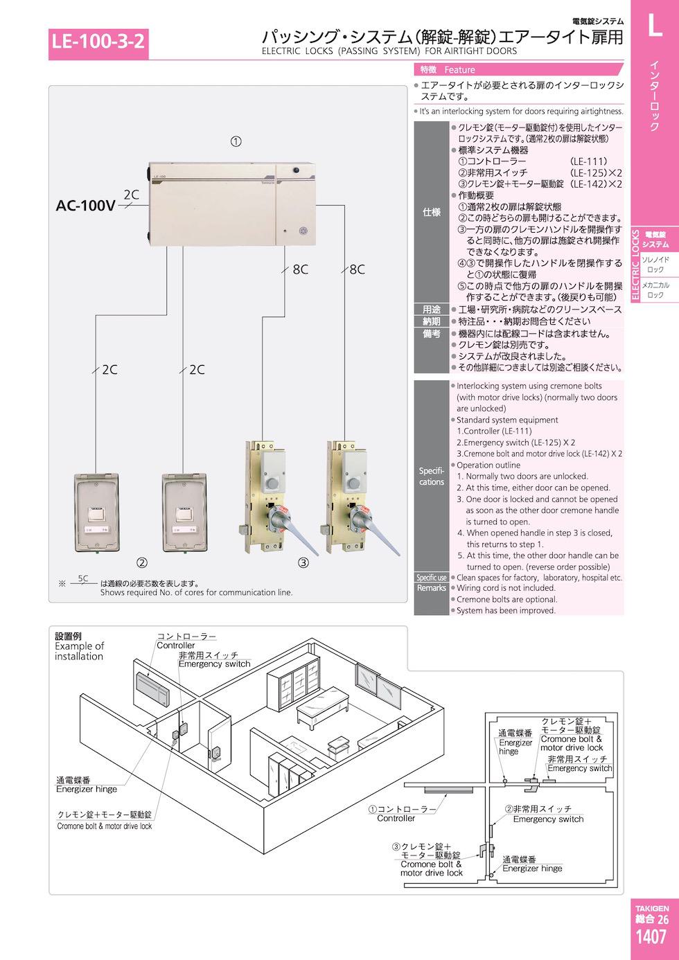 LE-100-3-2 ELECTRIC LOCKS (PASSING SYSTEM) FOR AIRTIGHT DOORS catalogue manual