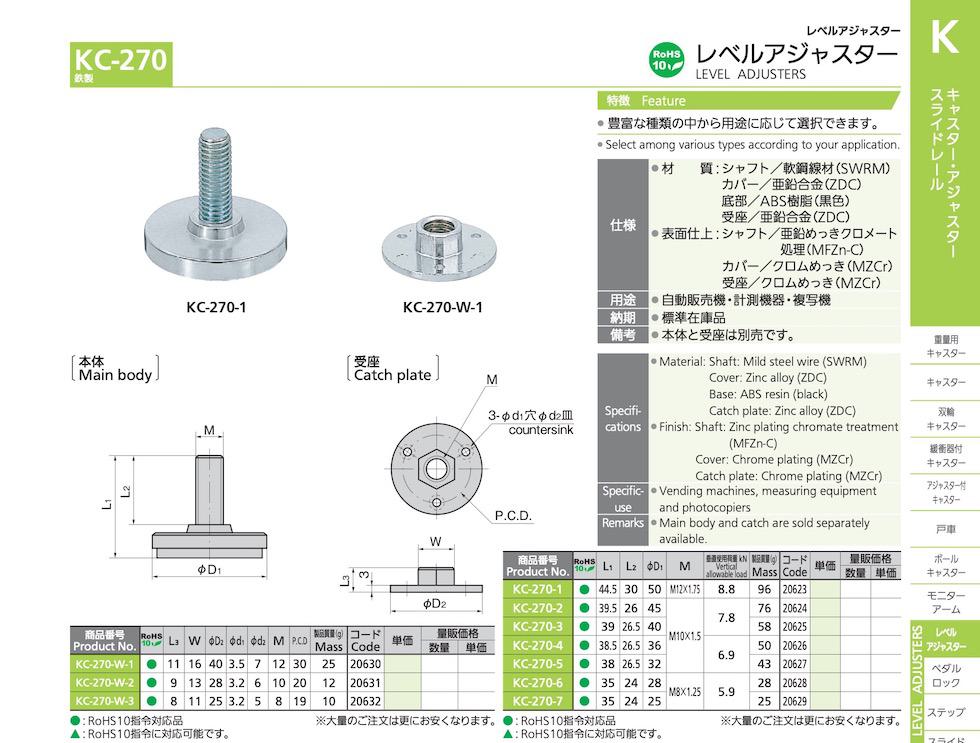 KC-270 LEVEL ADJUSTERS catalogue manual