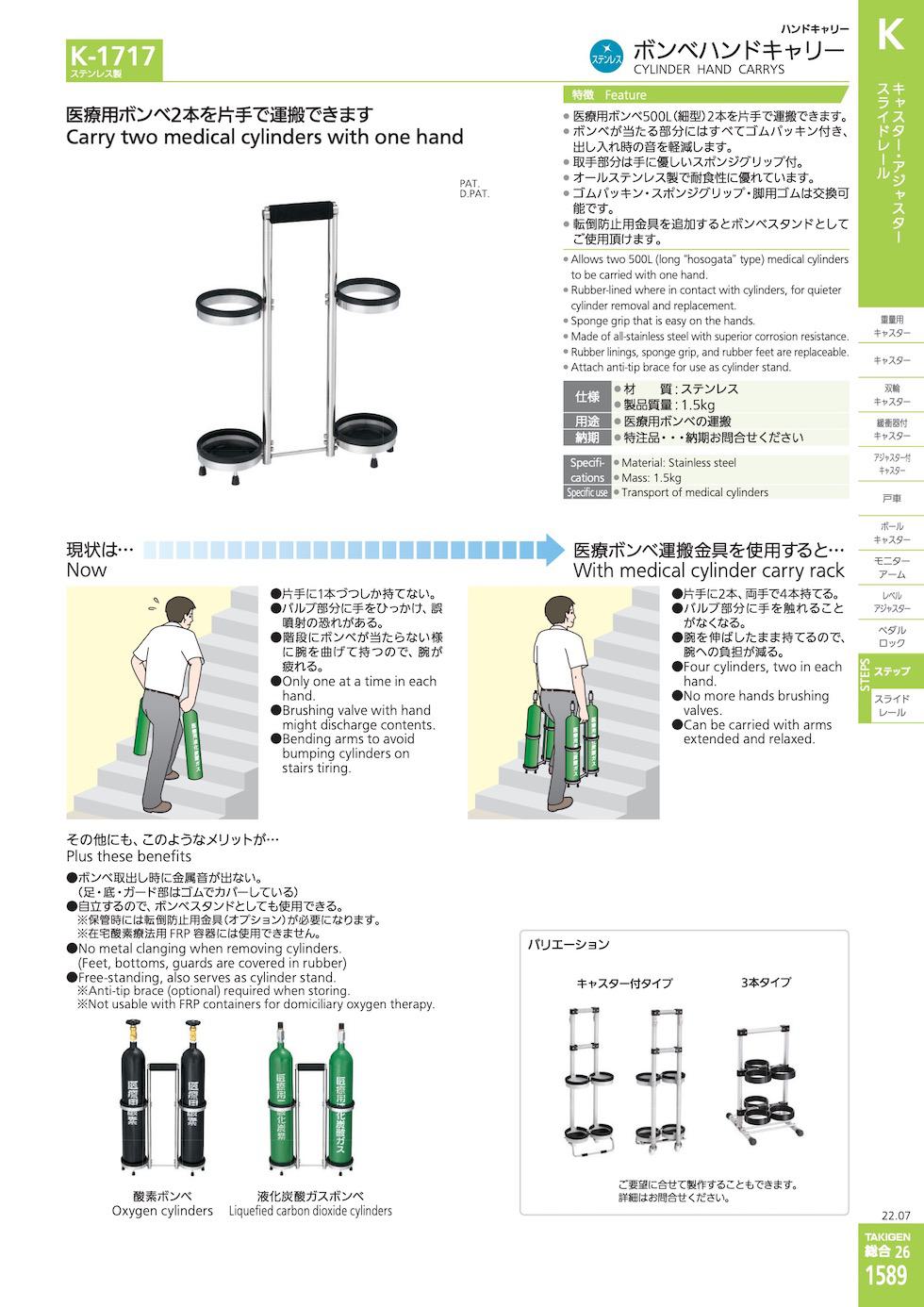 K-1717 CYLINDER HAND CARRYS catalogue manual